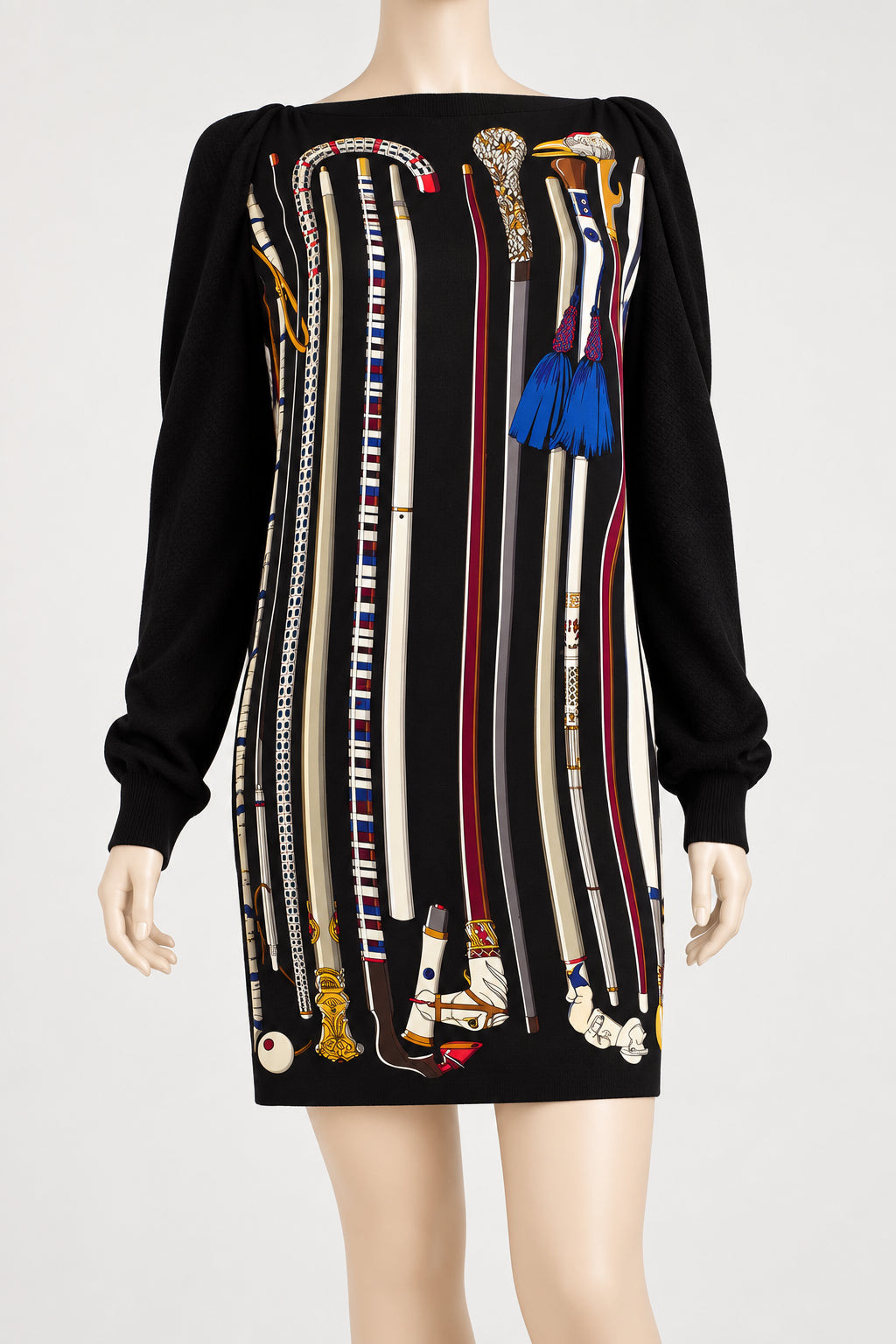Hermes Rare 2014 Twillaine Les Cannes Cashmere Blend Dress Tunic 38 New