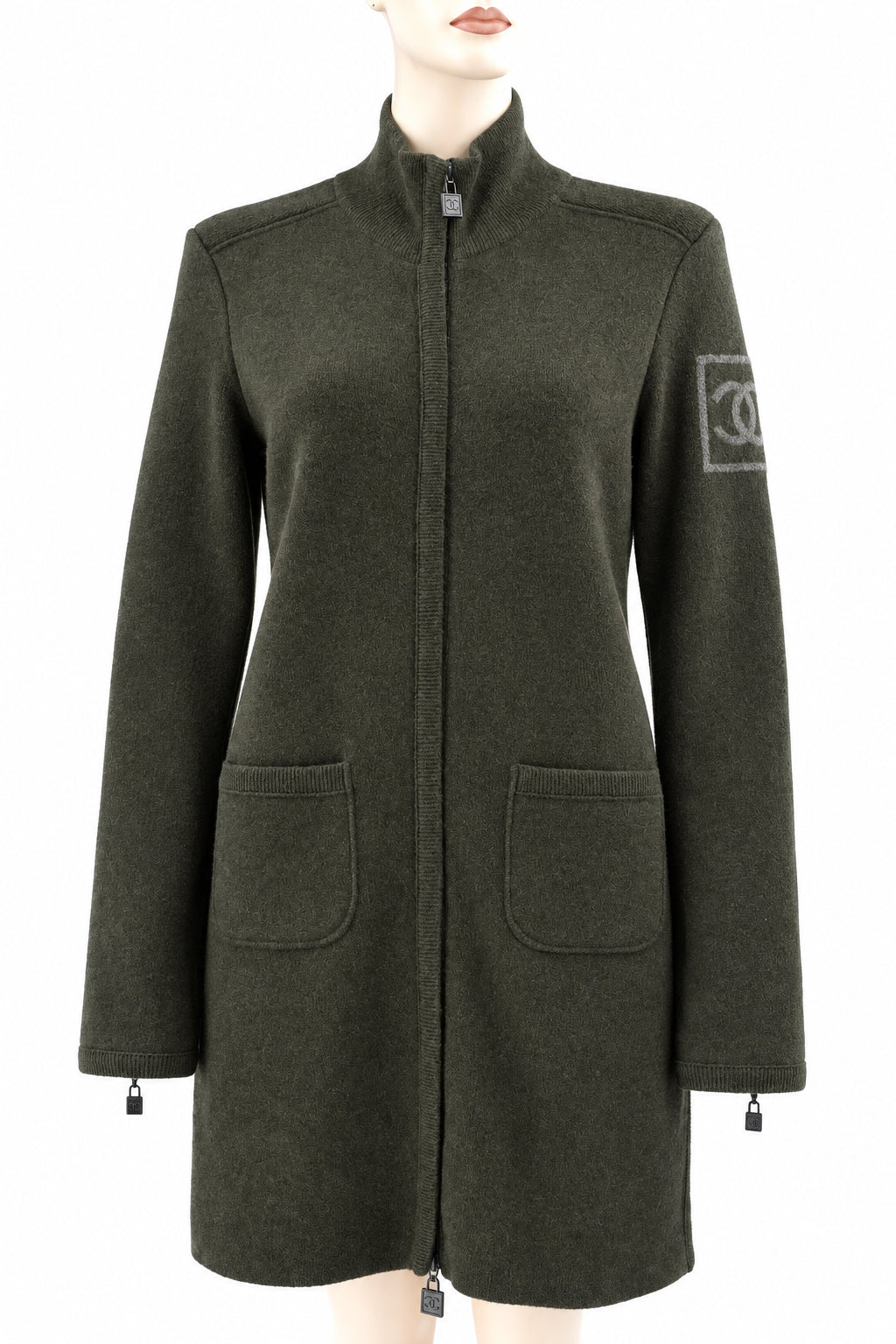 Chanel 08A 2008 CC Logo Zipper Jacket Coat FR 42–40 New