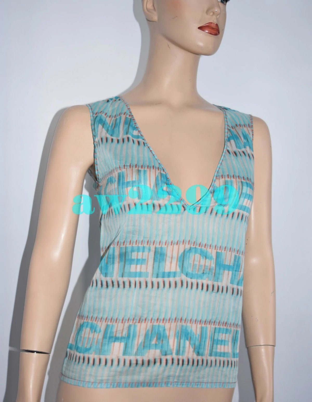 CHANEL 05p 2005 Logo Blouse Top New 36