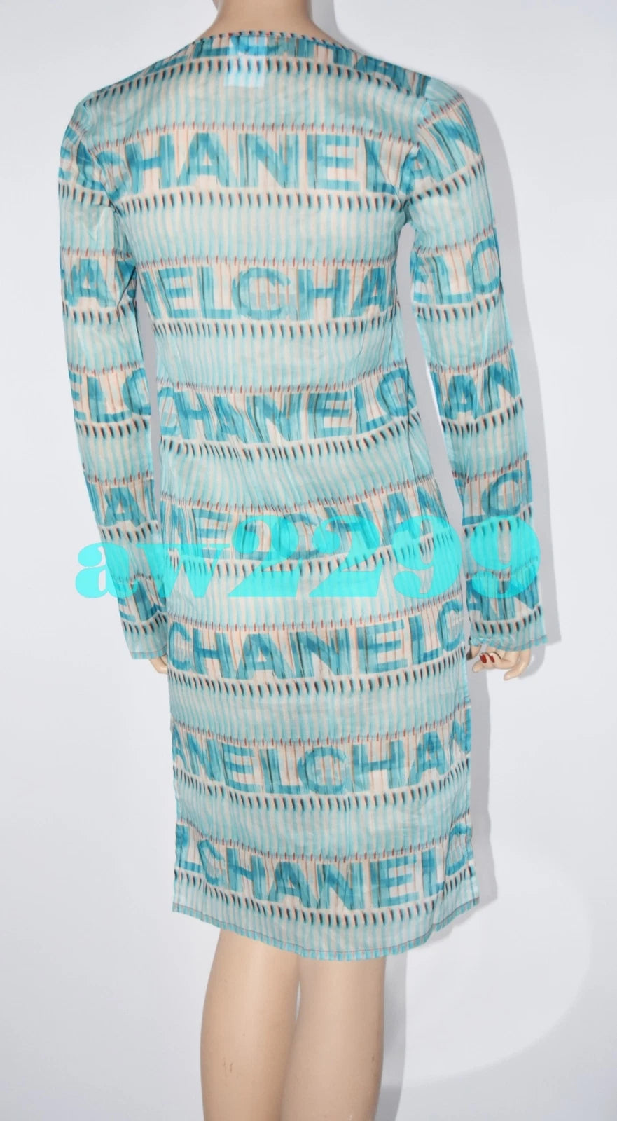 CHANEL 05p 2005 Logo Dress Cover Up Fr 34 36 New
