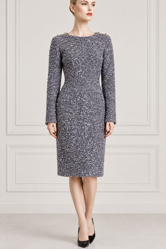 $5200 Chanel 2014 Prefall Metiers D'Art Gripoix Buttons Boucle Wool Dress 38 New