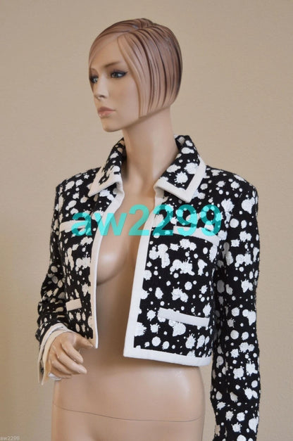 Chanel $6200 Nwt Spring 2015 Painted Tweed Runway Jacket Coat 38 Cc Logo New