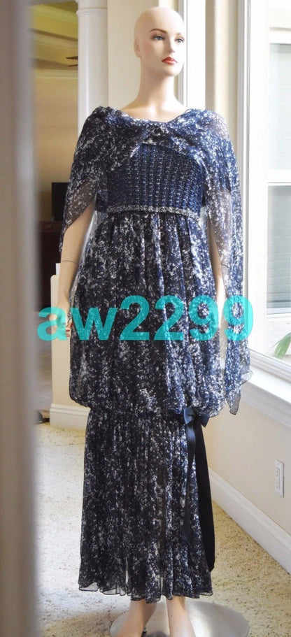 CHANEL most wanted rare 2 piece cc logo full length dress 40 scarf