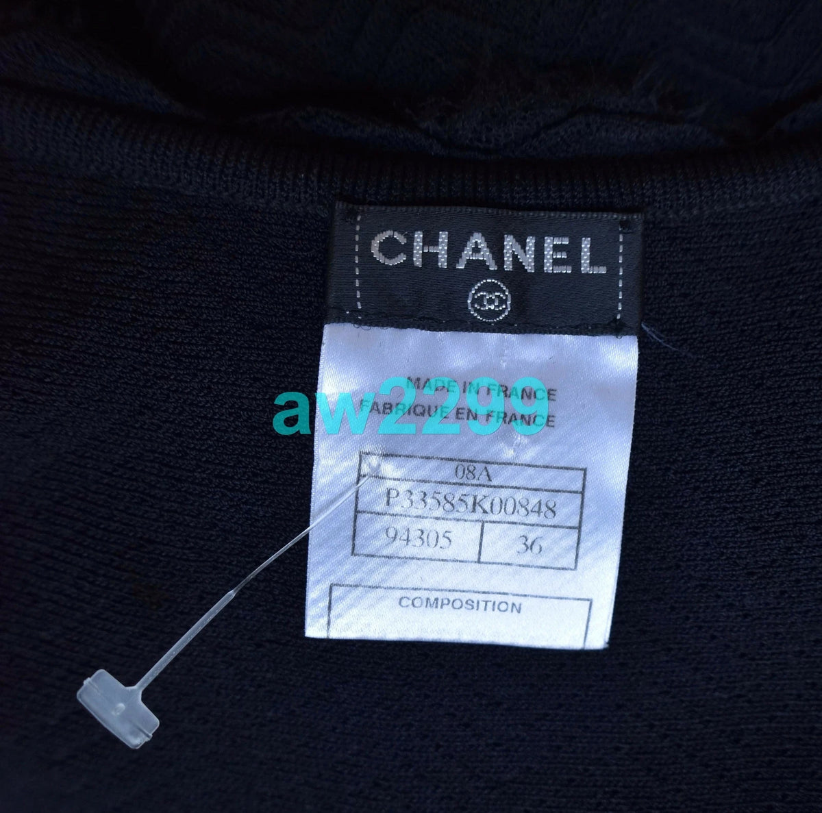 CHANEL 2008 MOST WANTED KNIT MIDI DRESS CC LOGO & CAMELLIA APPLIQUE 38 BLACK