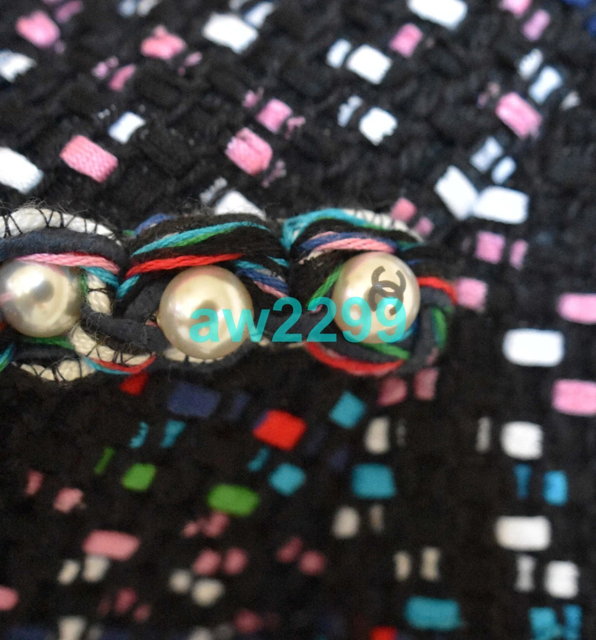 CHANEL MOST WANTED PEARLS TWEED 2017 DRESS MINT MULTI-COLOR 38