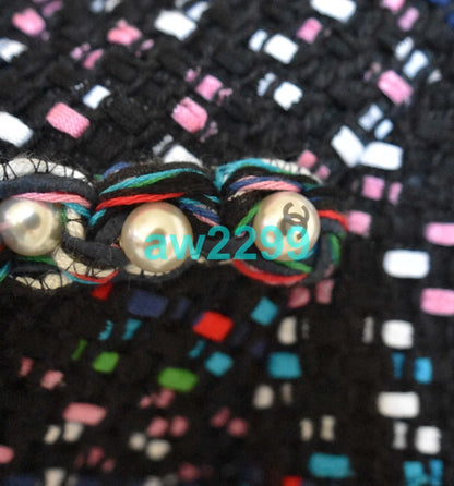 CHANEL MOST WANTED PEARLS TWEED 2017 DRESS MINT MULTI-COLOR 38