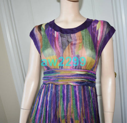 CHANEL 2012 MOST WANTED RUNWAY 2 PC MAXI DRESS WITH SCARF CC LOGO MULTI NEW 38