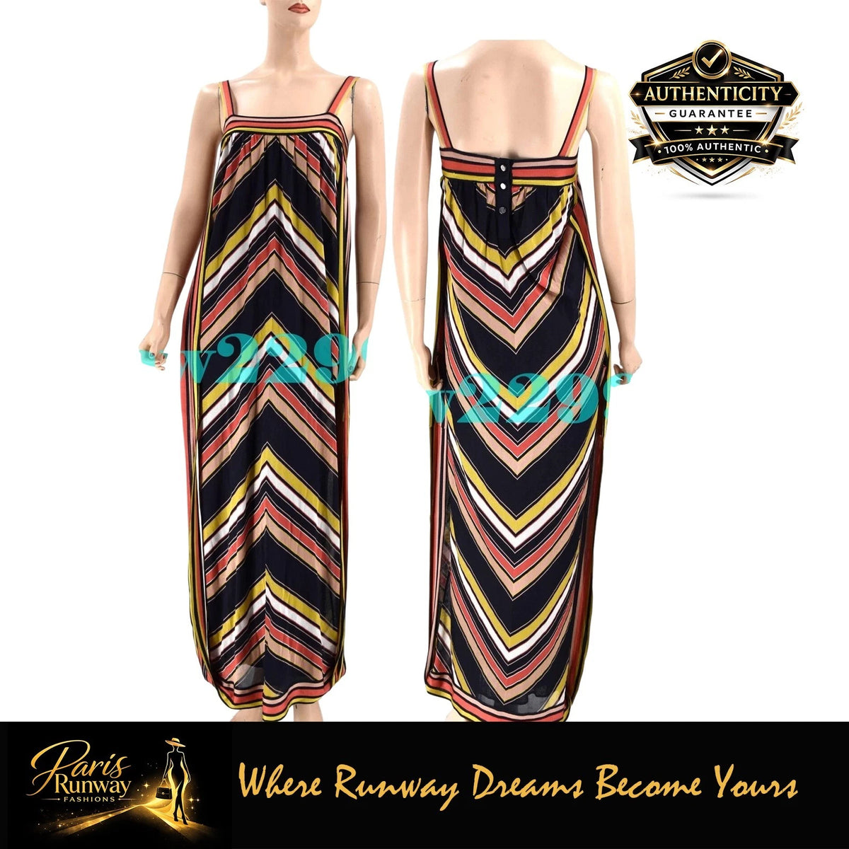 Chanel 08C 2008 Runway Maxi Striped Dress Hard To Find Fr 36 38 Multi New