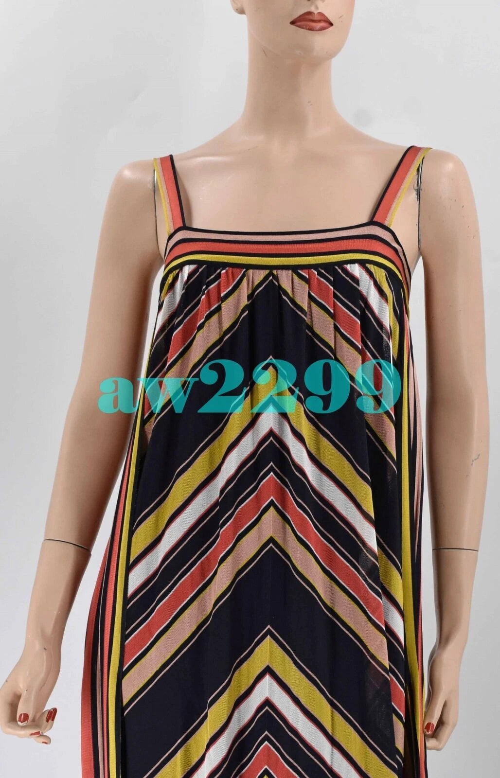 Chanel 08C 2008 Runway Maxi Striped Dress Hard To Find Fr 36 38 Multi New