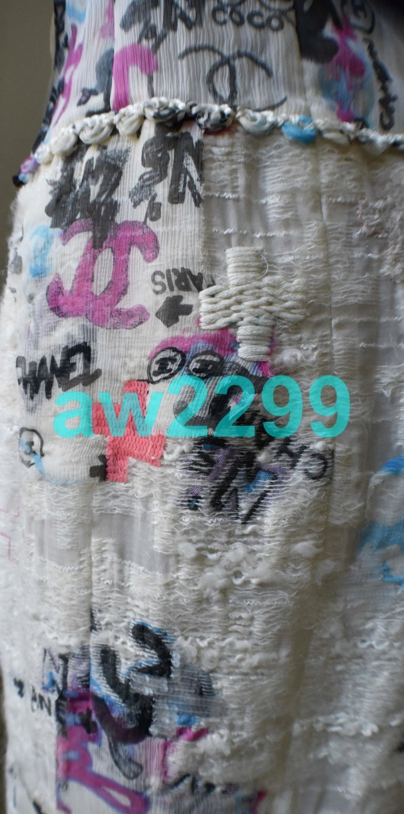 CHANEL Most Wanted Runway Graffiti Tweed Dress CC Logo 07C 6.1K Multi - 38