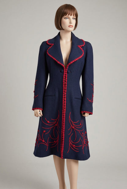 CHANEL 97A MOST WANTED CC LOGO EMBROIDERED COAT FR 40 38 COLLECTOR'S ITEM MINT