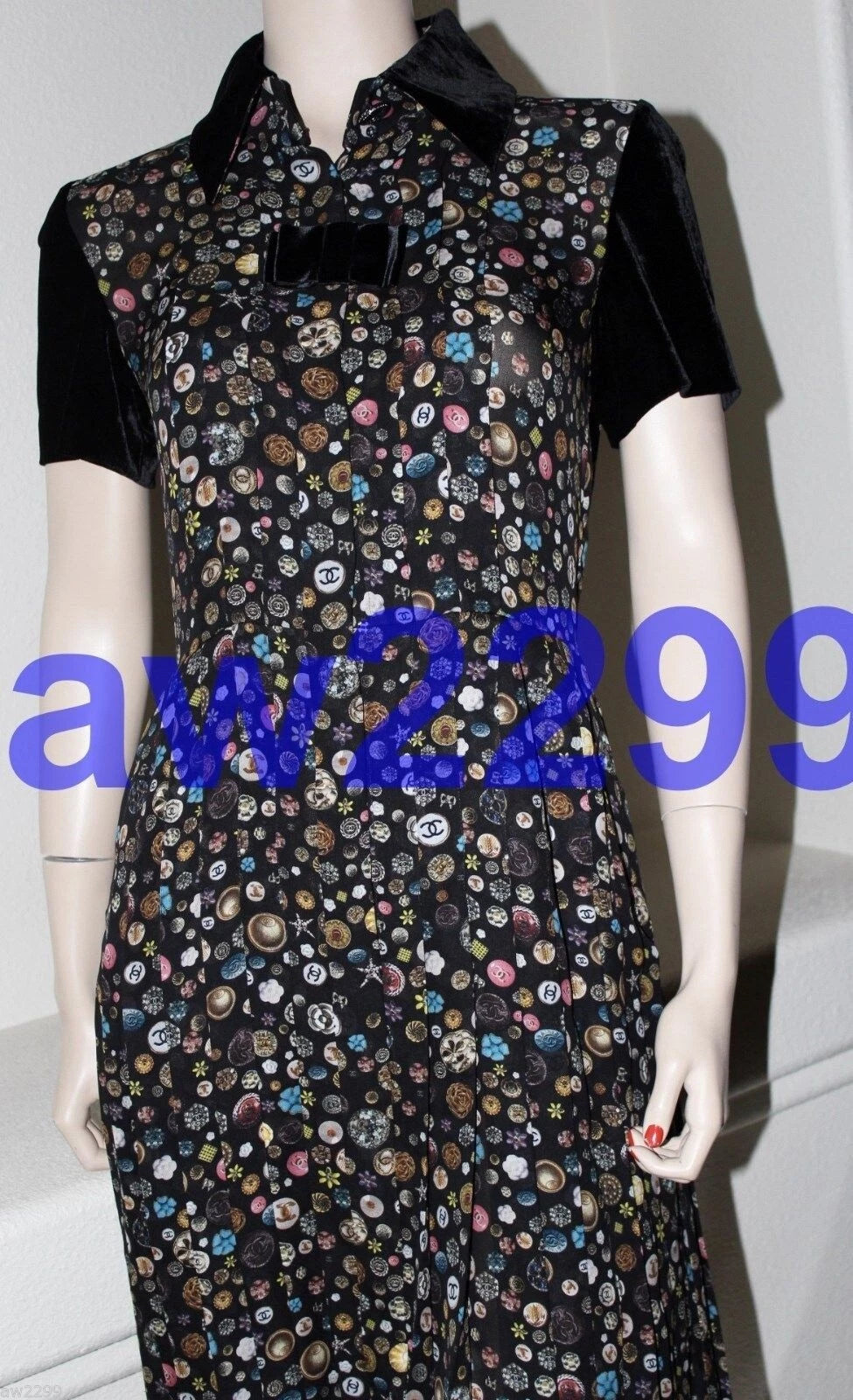 CHANEL nwt Most Wanted 13b Dress cc Logo and Detachable Bow 38 Multi Rare