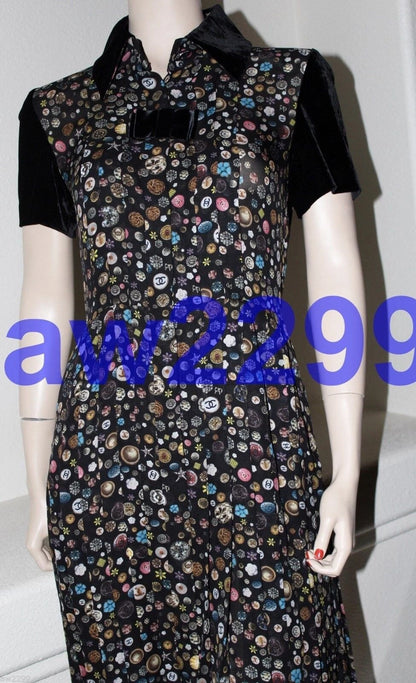 CHANEL nwt Most Wanted 13b Dress cc Logo and Detachable Bow 38 Multi Rare
