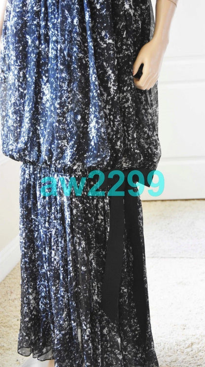 CHANEL most wanted rare 2 piece cc logo full length dress 40 scarf