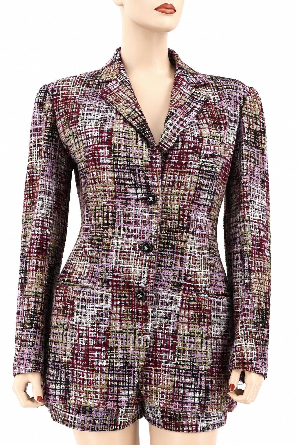 CHANEL 98P Vintage Most Wanted Runway 2PC Tweed Shorts & Jacket set 40 38