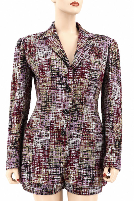 CHANEL 98P Vintage Most Wanted Runway 2PC Tweed Shorts & Jacket set 40 38