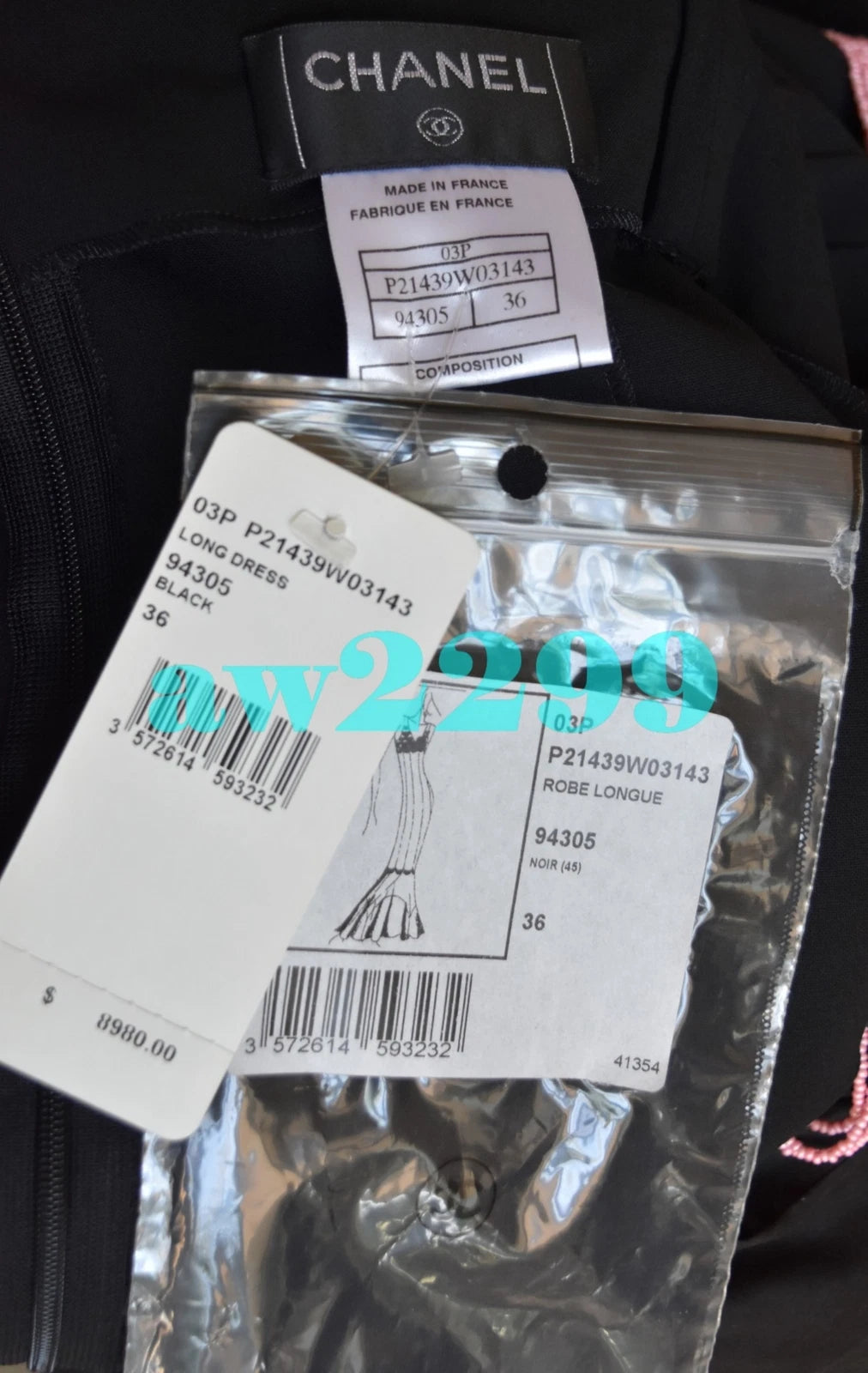 chanel 03P NWT $8,980 ICONIC MOST WANTED BEADED RUNWAY MAXI DRESS BLACK 36 38