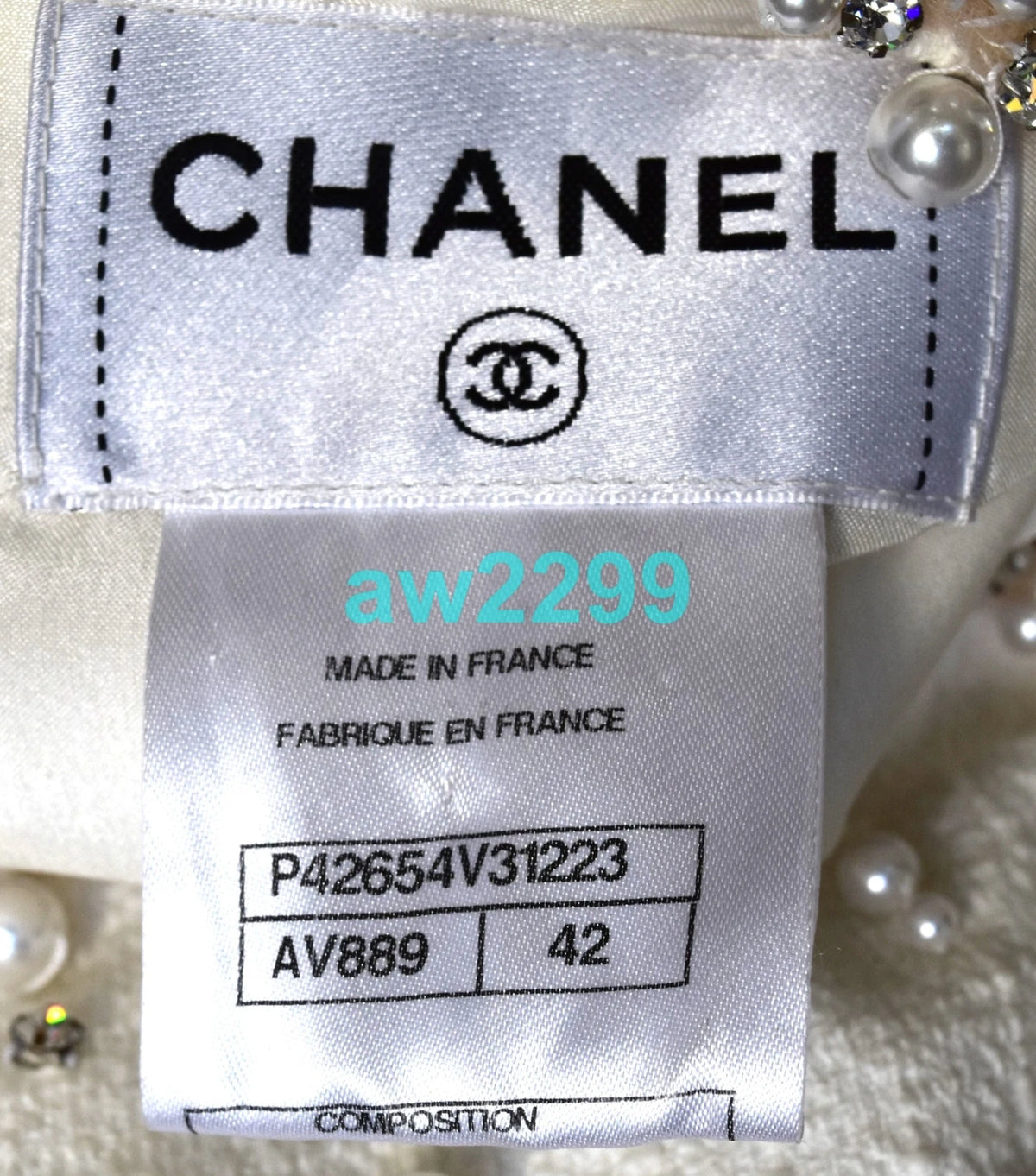Chanel Rare Most Wanted Faux Pearls & Crystal Embellished Runway Dress Fr 42 New