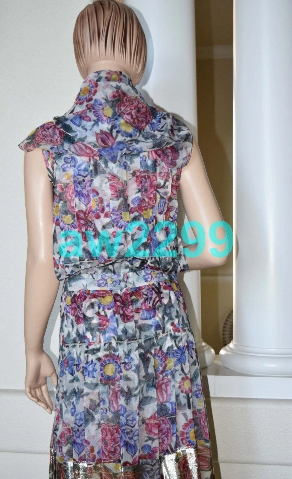 CHANEL 15C $7350 Nwt Exquisite Rare Runway 2 Piece Dress And Scarf Cc Logo 36