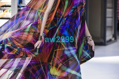 CHANEL 17P NWT MOST WANTED 2017 RUNWAY ABSTRACT PRINT MAXI DRESS 36 NWT