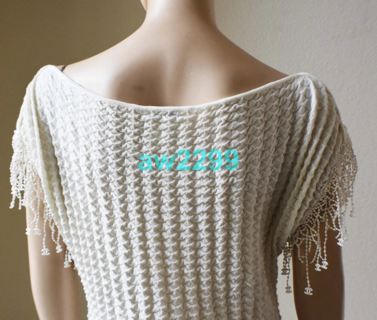 Chanel Most Wanted Cap Sleeve Dangling Cc Logo Dress Ivory 36 Mint