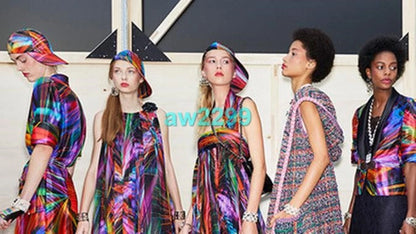 CHANEL 17P NWT MOST WANTED 2017 RUNWAY ABSTRACT PRINT MAXI DRESS 36 NWT