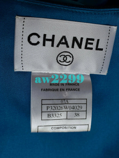CHANEL 07A MOST WANTED DRESS 38 BLUE & BLACK NEW