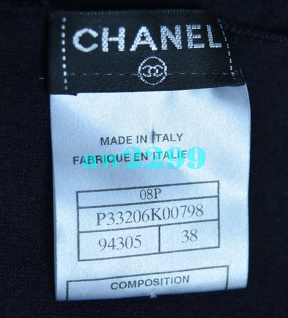 Chanel 08P New Most Wanted Chain-Embellished Cashmere CC Logo Dress 38 Black