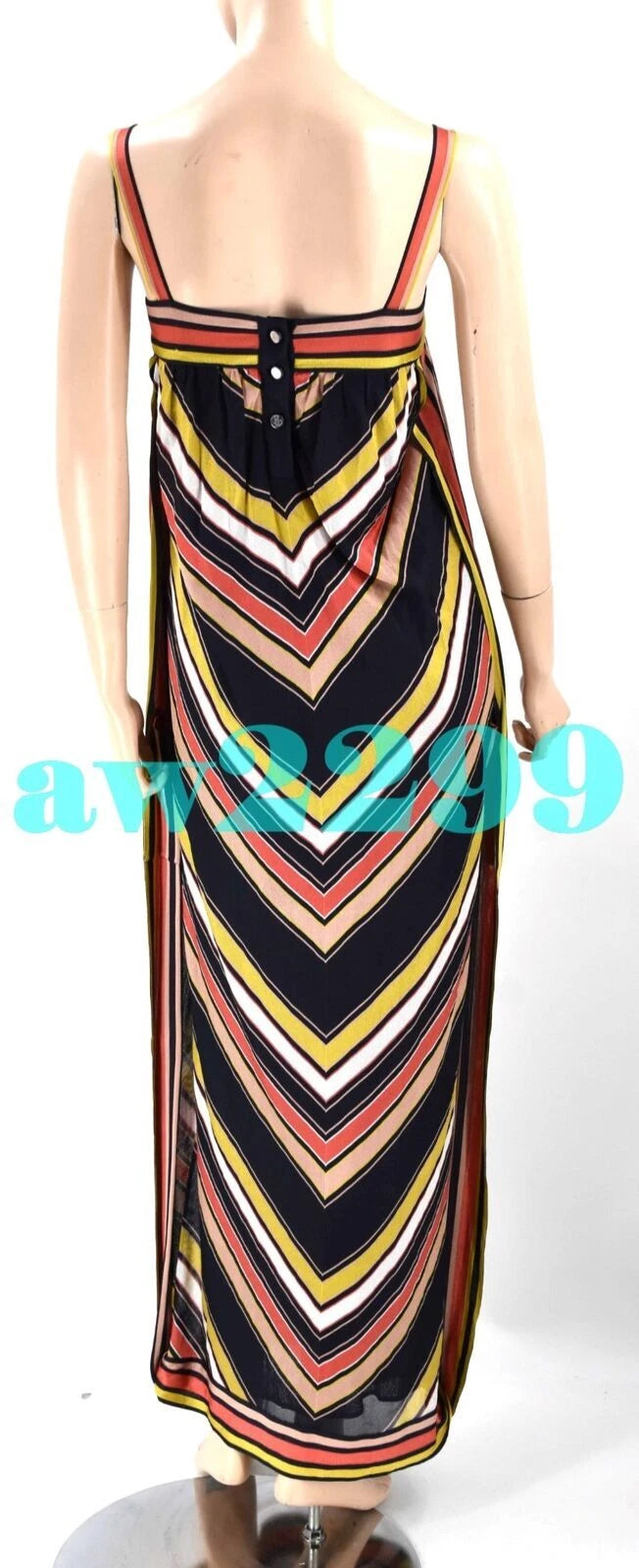 Chanel 08C 2008 Runway Maxi Striped Dress Hard To Find Fr 36 38 Multi New