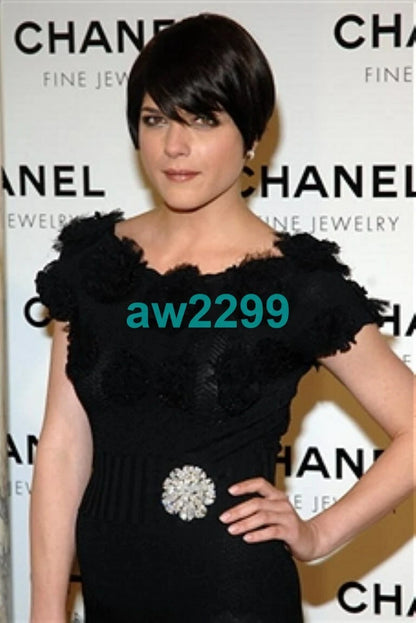 CHANEL 2008 MOST WANTED KNIT MIDI DRESS CC LOGO & CAMELLIA APPLIQUE 38 BLACK