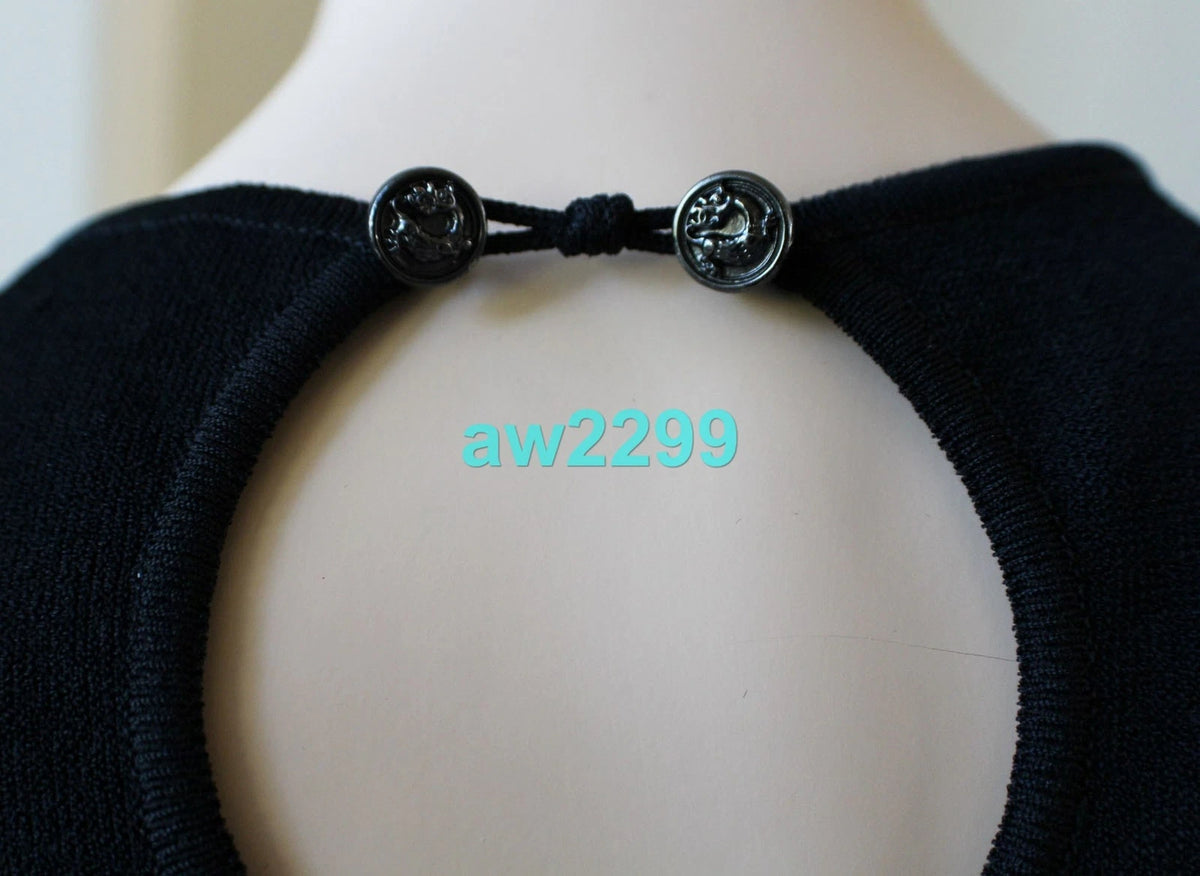 CHANEL MOST WANTED CAP SLEEVE UNIQUE HEM DRESS BLACK & NAVY FR 40 NEW