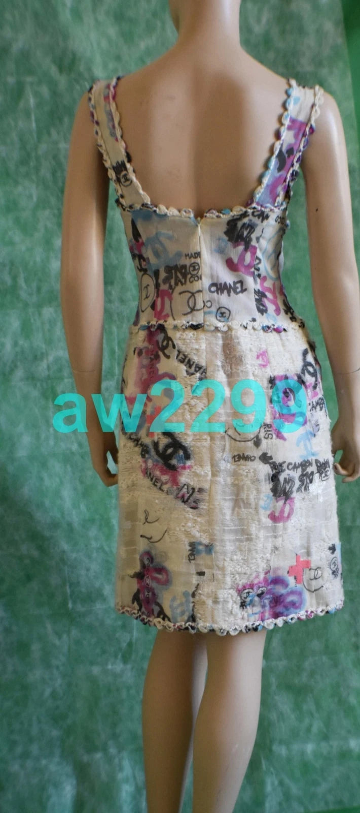 CHANEL Most Wanted Runway Graffiti Tweed Dress CC Logo 07C 6.1K Multi - 38