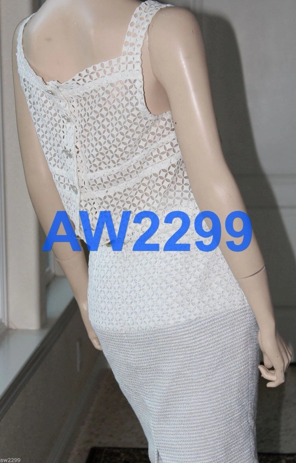 CHANEL $7050 NWT MOST WANTED 14P 2014 FANTASY TWEED LACE DRESS CC LOGO 36 RARE