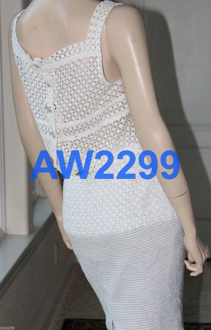 CHANEL $7050 NWT MOST WANTED 14P 2014 FANTASY TWEED LACE DRESS CC LOGO 36 RARE