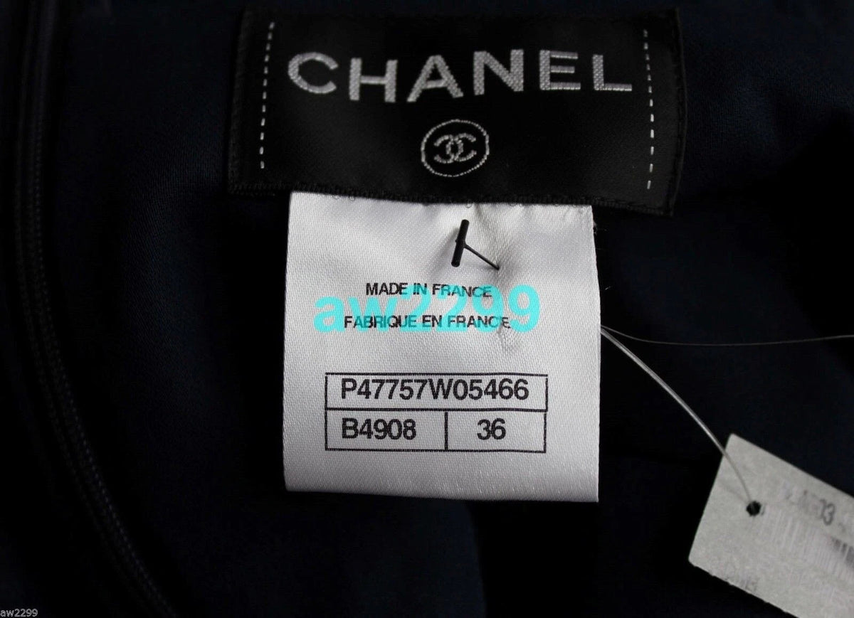 NWT CHANEL $8200 MOST WANTED ASYMMETRICAL 2014 PLEATED SLIP DRESS CC LOGO 36 NEW