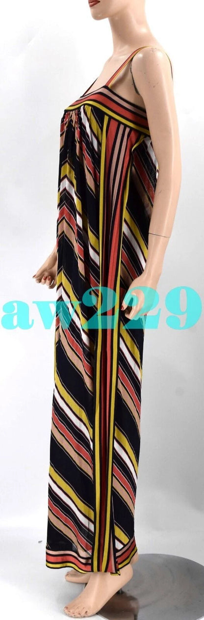 Chanel 08C 2008 Runway Maxi Striped Dress Hard To Find Fr 36 38 Multi New