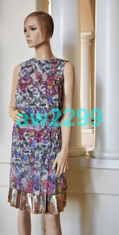 CHANEL 15C $7350 NWT EXQUISITE RARE RUNWAY 2 PIECE DRESS AND SCARF CC LOGO 34
