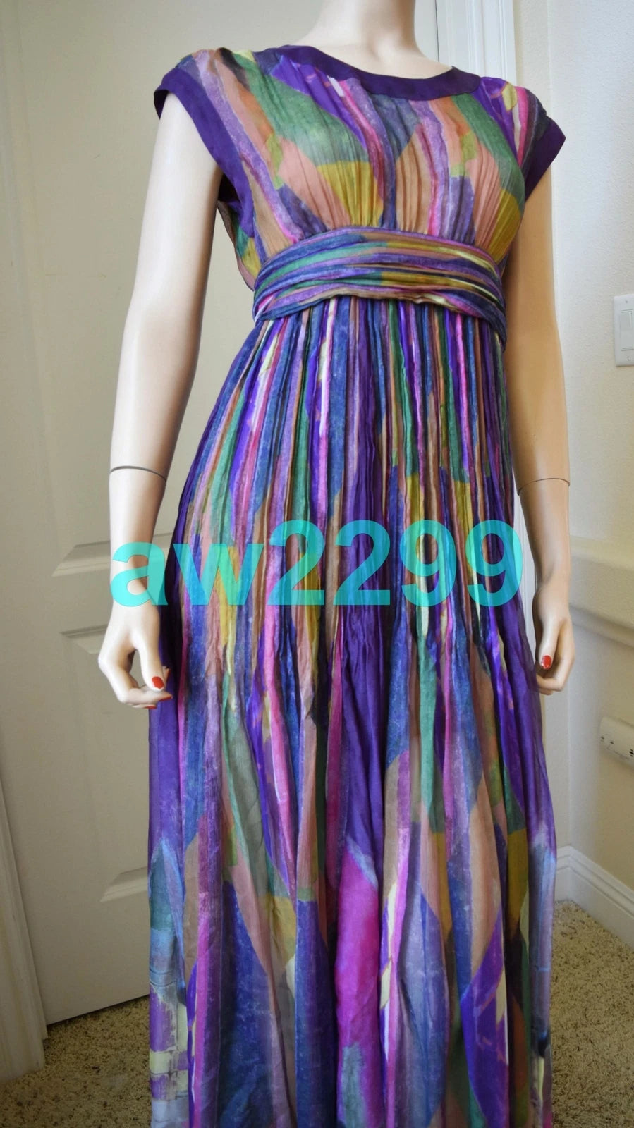 CHANEL 2012 MOST WANTED RUNWAY 2 PC MAXI DRESS WITH SCARF CC LOGO MULTI NEW 38
