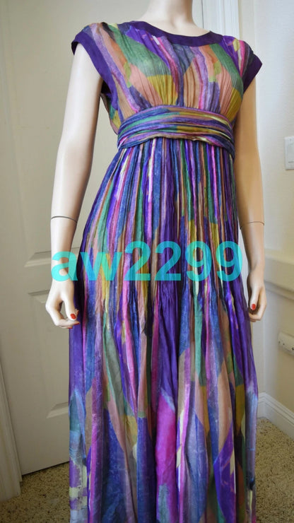 CHANEL 2012 MOST WANTED RUNWAY 2 PC MAXI DRESS WITH SCARF CC LOGO MULTI NEW 38