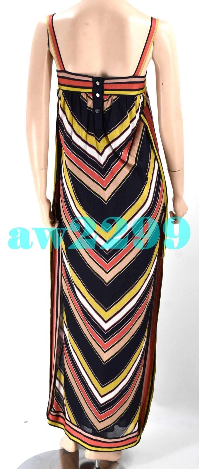Chanel 08C 2008 Runway Maxi Striped Dress Hard To Find Fr 36 38 Multi New