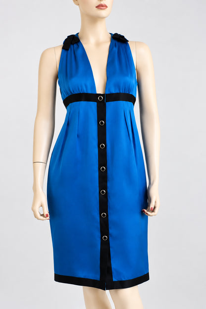 CHANEL 07A MOST WANTED DRESS 38 BLUE & BLACK NEW