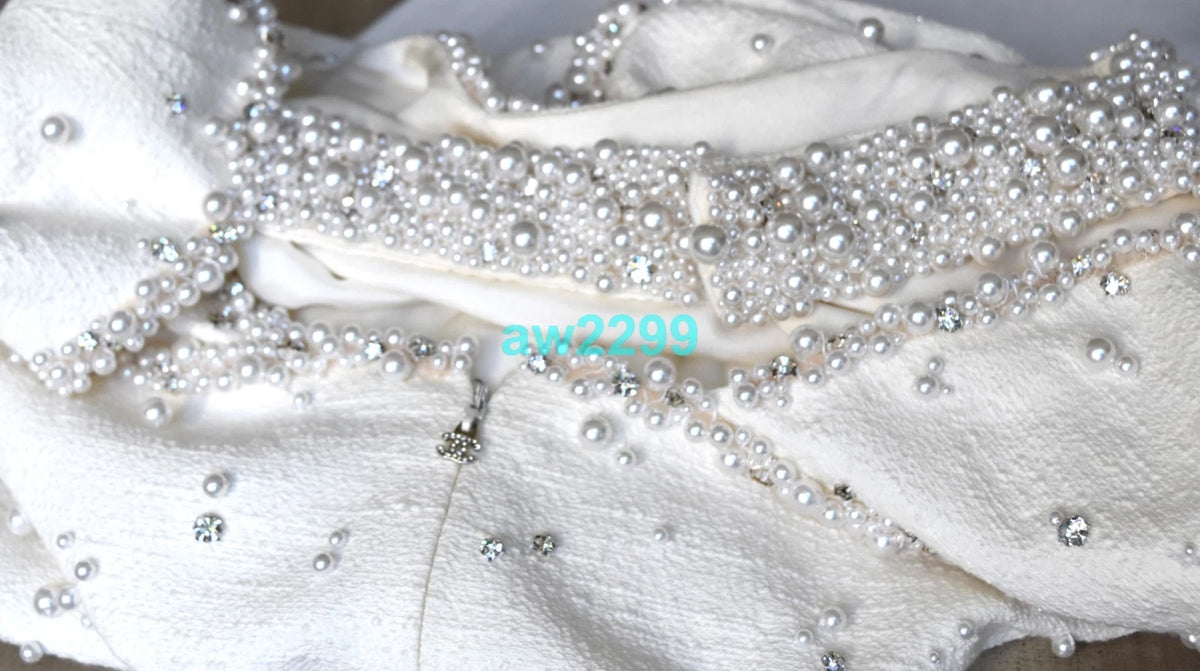 Chanel Rare Most Wanted Faux Pearls & Crystal Embellished Runway Dress Fr 42 New