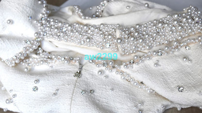 Chanel Rare Most Wanted Faux Pearls & Crystal Embellished Runway Dress Fr 42 New