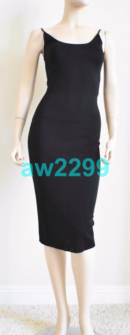 CHANEL NEW FALL 2007 RUNWAY 2 PIECE CAMELLIA APPLIQUE DRESS RARE 36 4 NEW BLACK