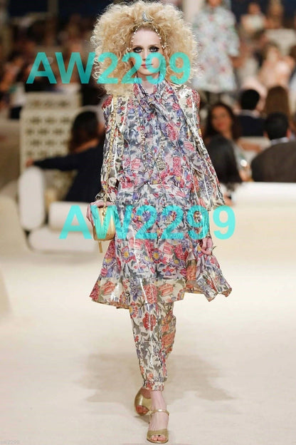CHANEL 15C $7350 Nwt Exquisite Rare Runway 2 Piece Dress And Scarf Cc Logo 36