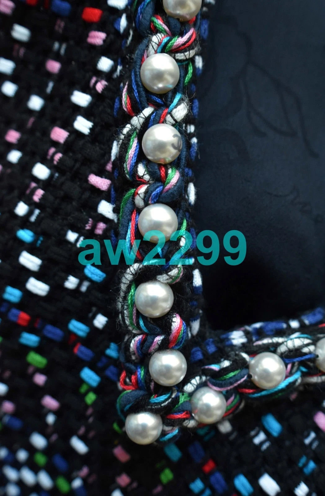 CHANEL MOST WANTED PEARLS TWEED 2017 DRESS MINT MULTI-COLOR 38