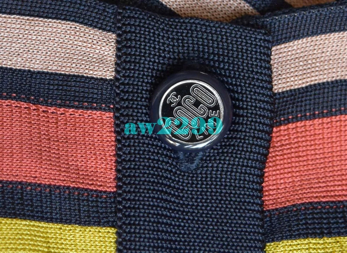 Chanel 08C 2008 Runway Maxi Striped Dress Hard To Find Fr 36 38 Multi New
