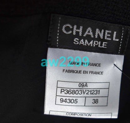 CHANEL 2009 runway adorable gripoix belted dress new black 38
