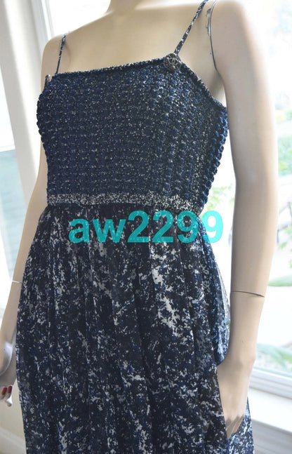 CHANEL most wanted rare 2 piece cc logo full length dress 40 scarf
