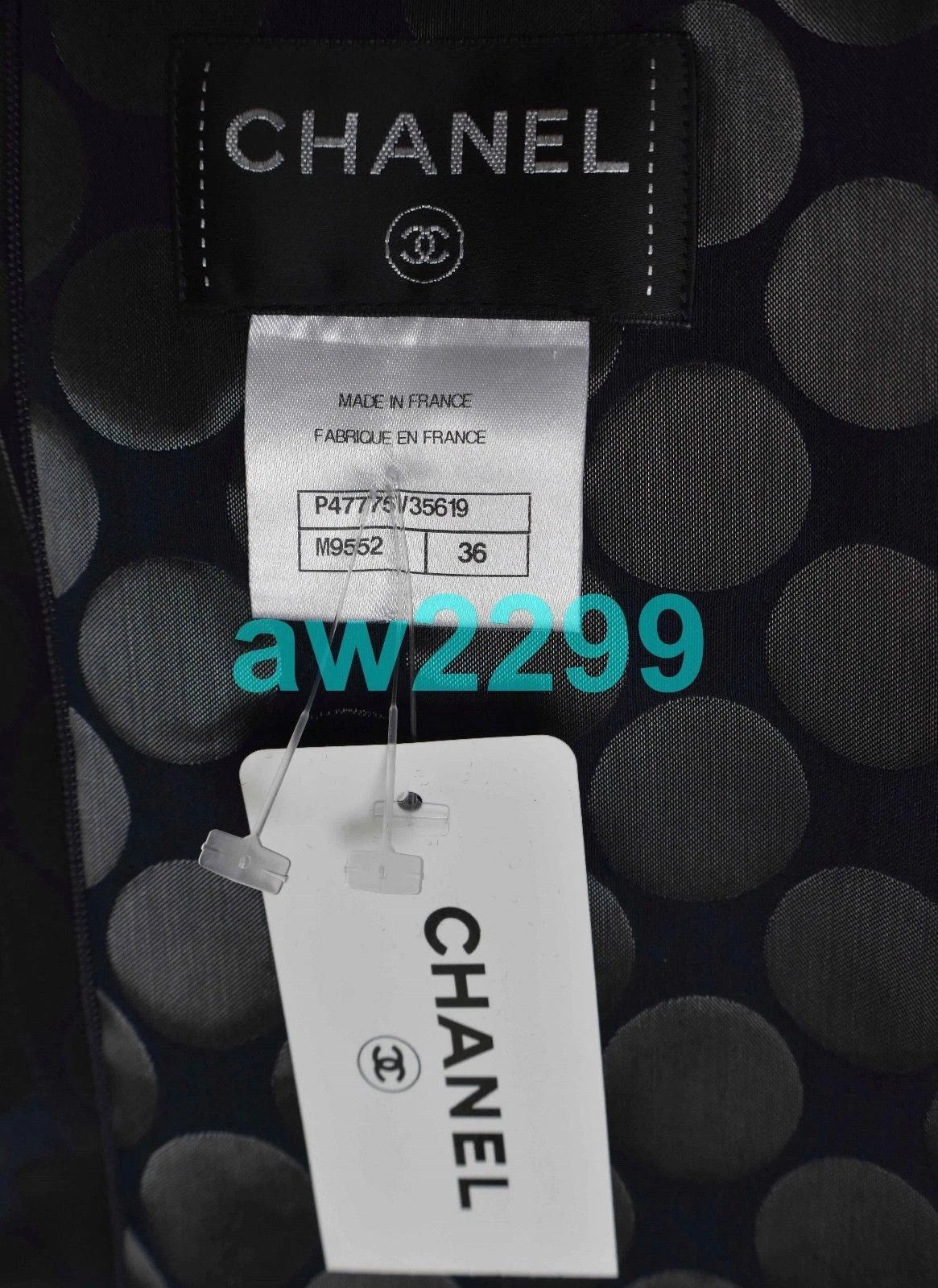 Chanel 14P $5850 Nwt Authentic Most Wanted 2014 Polka Dot Dress 36 Cc Logo Navy